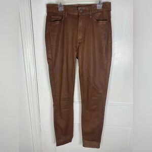 PAIGE Bombshell Women's Tan Skinny Ankle Coated Jeans